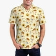 thumbnail image 1 of Kdxio Watercolor Bee Honey Honeycomb Bee Print Men's Short Sleeve Polo Shirt,Midweight Men's Shirt, 1 of 6