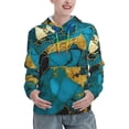 thumbnail image 1 of Kdxio Watercolor Blue Marbled Print Womens Oversized Hoodies Sweatshirts Hooded Pullover Tops Sweaters Casual-X-Large, 1 of 7