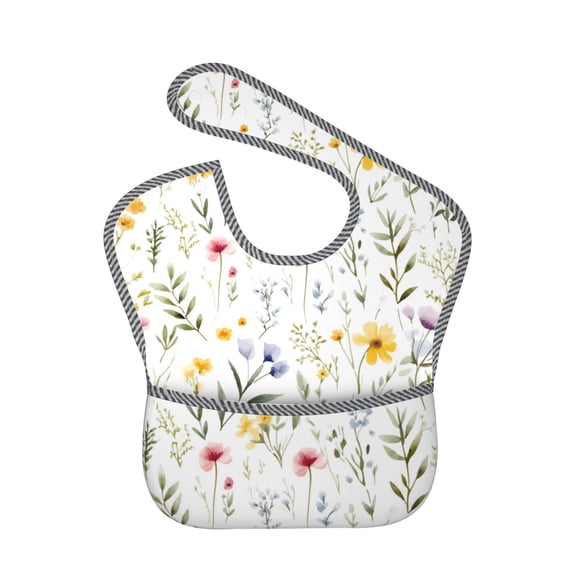 Kdxio Watercolor Floral A Bibs For Babies, Baby Bibs for Eating, Toddler Bibs, Waterproof Bibs, Feeding Bibs, for Toddlers, Boys, Girls