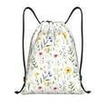thumbnail image 1 of Kdxio Watercolor Floral A Print Drawstring Backpack Bag,Waterproof Draw String Back Sack, Gym Drawstring Bags Swim Bag For Unisex, 1 of 5