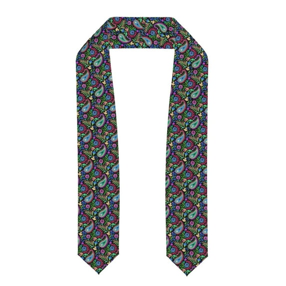 Kdxio Watercolor Floral Paisley Graduation Stole Class, Graduation Sash, Unisex Adult 36" Academic Commencements-Flattened