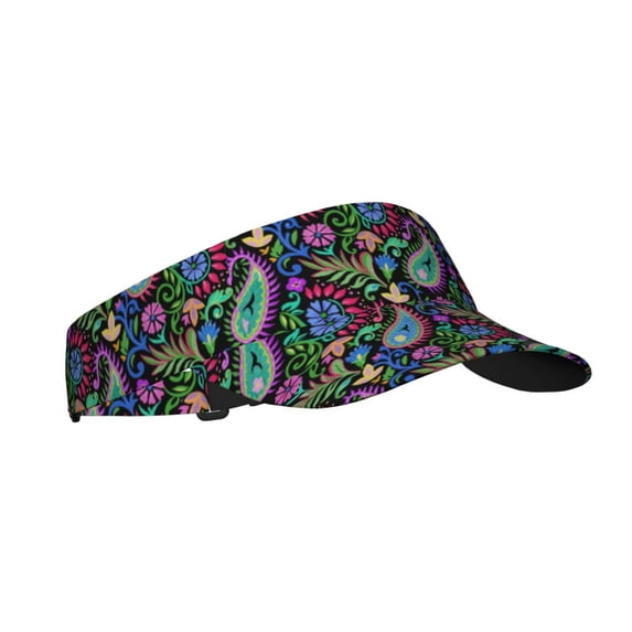 Kdxio Watercolor Floral Paisley Print Sun Visor Hat Golf Visor Adjustable Velcro Outdoor Sports Cap for Men Women