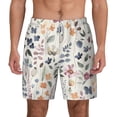 thumbnail image 1 of Kdxio Watercolor Floral Print Men'S Swim Trunks With Compression Liner 7 Inch Inseam Quick Dry Swim Shorts, 1 of 7