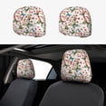 thumbnail image 1 of Kdxio Watercolor Floral With Butterflies Pattern Print 2 Piece Car Head Rest Covers Set Auto Front/Rear Seats Headrest Cover Universal Fit Most Cars,Sedan, SUV, 1 of 9