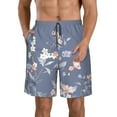 thumbnail image 1 of Kdxio Watercolor Flowers Butterfly Pattern Mens Casual Shorts - Drawstring Summer Beach Sports Shorts for Men, 1 of 9