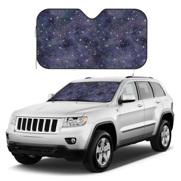 Kdxio Watercolor Indigo Print Windshield Sun Shade, Foldable Sun Blocker for Car,Truck,SUV Automotive Interior Sun Protection,Reflective Shade for Front Windshield(Medium)