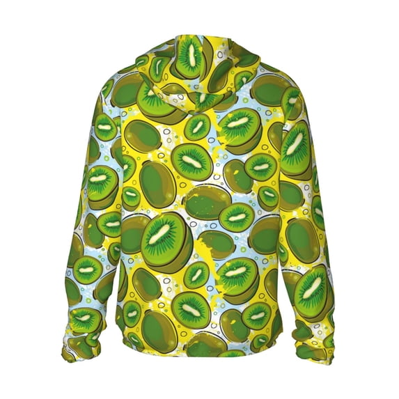 Kdxio Watercolor Kiwi Fruits Summer Print Women Men Sun Protection UPF 50+ Jackets Zip Up Long Sleeve Hoodie Hiking Lightweight with Pockets