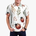 thumbnail image 1 of Kdxio Watercolor Ladybug Print Men's Short Sleeve Polo Shirt,Midweight Men's Shirt-Large, 1 of 5