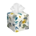 thumbnail image 1 of Kdxio Watercolor Leaves Print Tissue Box Cover,Square Decorative PU Leather Facial Paper Case Organizer Holder Dispenser for Bathroom,Night Stands,Desk,Car 5.2''X5.2''X5.2'', 1 of 8