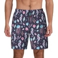 thumbnail image 1 of Kdxio Watercolor Marine Animals Print Men'S Swim Trunks With Compression Liner 7 Inch Inseam Quick Dry Swim Shorts, 1 of 7