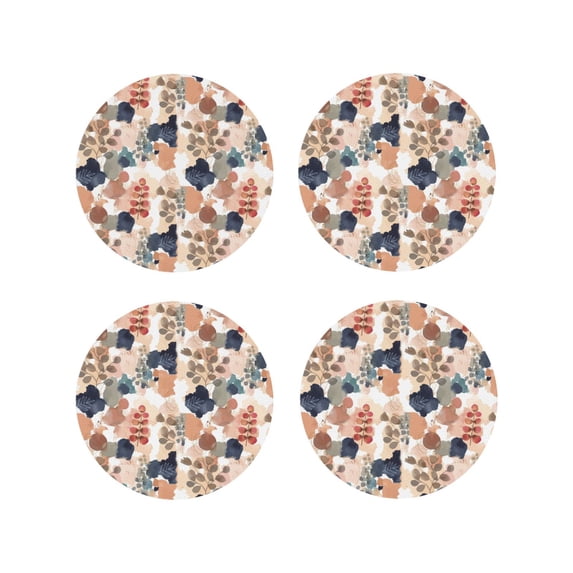 Kdxio Watercolor Plants Funny Coasters,4 Pcs Leather Coasters,Housewarming Gifts,Protect Furniture from Water Marks Scratch and Damage