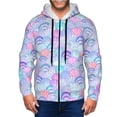thumbnail image 1 of Kdxio Watercolor Sea Shells 1 Print Men Hoodies Casual Hoodies for Men with Zip Pockets Full Zip Long Sleeve Sweatshirt Sports Hooded Jacket-Medium, 1 of 5
