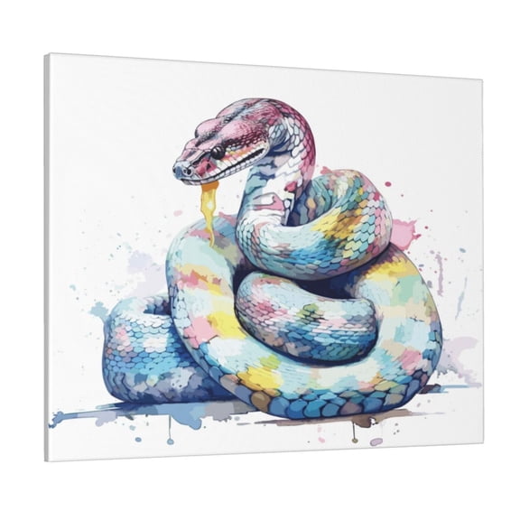 Kdxio Watercolor Snake Pattern Canvas Wall Art for Living Room Wall Decor for Bedroom Bathroom Modern Framed Canvas Art Prints Ready to Hang,Horizontal
