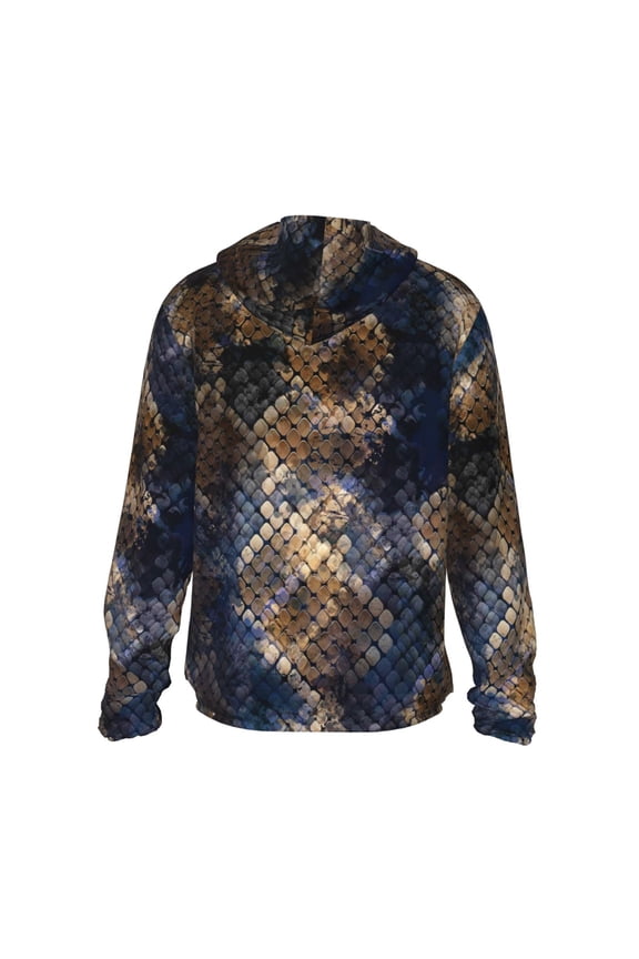Watercolor Snake Skin Print Women Men Sun Protection UPF 50+ Jackets Zip Up Long Sleeve Hoodie Hiking Lightweight with Pockets