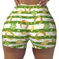 thumbnail image 1 of Kdxio Watercolor St Patrick Day Print Workout Shorts for Women Seamless Soft Smooth Gym Yoga Scrunch Active Shorts, 1 of 9