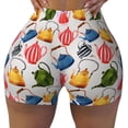 thumbnail image 1 of Kdxio Watercolor Teapots Print Workout Shorts for Women Seamless Soft Smooth Gym Yoga Scrunch Active Shorts, 1 of 5
