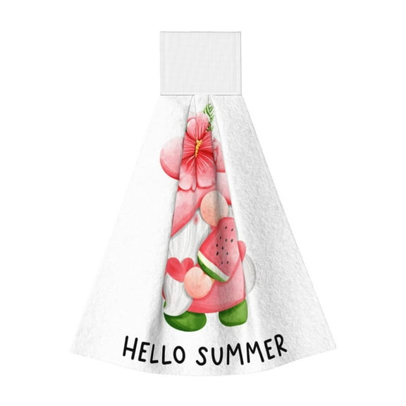Kdxio Watercolor Tropical Gnomes Hand Towel with Loop Hanging Towel Absorbent Tie Towels for Kitchen Tea Bar Bathroom Decor