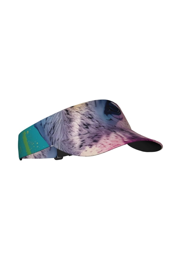 Watercolor White Horse Print Sun Visor Hat Golf Visor Adjustable Velcro Outdoor Sports Cap for Men Women
