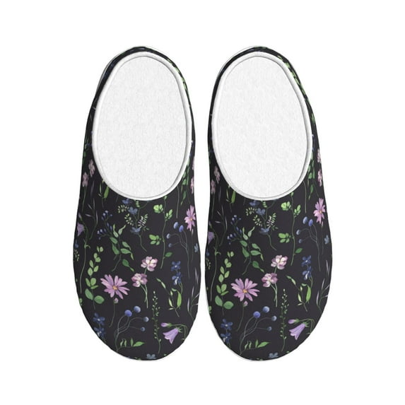 Kdxio Watercolor Wildflower 1 Women's Men's Slippers Plush Slip-On House Slipper for Winter Indoor Soft Cushion Non-slip Fluffy Slides Slippers-37/38