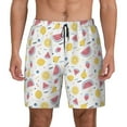 thumbnail image 1 of Kdxio Watermelon And Lemon Print Men's Swim Trunks with Compression Liner 7 Inch Inseam Quick Dry Swim Shorts, 1 of 7