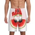 thumbnail image 1 of Kdxio Watermelon Gnome Print Mens Sleep Shorts Bottoms Soft Comfy Pajama Wear Pants with Drawstring Pockets, 1 of 5