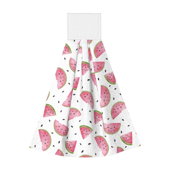 Kdxio Watermelon Hand Towel with Loop Hanging Towel Absorbent Tie Towels for Kitchen Tea Bar Bathroom Decor