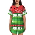 thumbnail image 1 of Kdxio Watermelon Hello Summer Print Pajamas Sets for Women Short-Sleeved Pjs with Lounge Shorts Two Piece Sleepwear S-4XL, 1 of 5