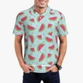 thumbnail image 1 of Kdxio Watermelon Print Men's Short Sleeve Polo Shirt,Midweight Men's Shirt, 1 of 6