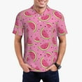 thumbnail image 1 of Kdxio Watermelon Print Men's Short Sleeve Polo Shirt,Midweight Men's Shirt, 1 of 6
