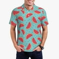 thumbnail image 1 of Kdxio Watermelon Print Men's Short Sleeve Polo Shirt,Midweight Men's Shirt, 1 of 6