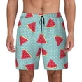 thumbnail image 1 of Kdxio Watermelon Print Men's Swim Trunks with Compression Liner 7 Inch Inseam Quick Dry Swim Shorts, 1 of 7