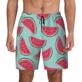 thumbnail image 1 of Kdxio Watermelon Print Men's Swim Trunks with Compression Liner 7 Inch Inseam Quick Dry Swim Shorts, 1 of 7