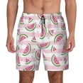 thumbnail image 1 of Kdxio Watermelon Print Men's Swim Trunks with Compression Liner 7 Inch Inseam Quick Dry Swim Shorts, 1 of 7