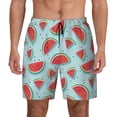 thumbnail image 1 of Kdxio Watermelon Print Men's Swim Trunks with Compression Liner 7 Inch Inseam Quick Dry Swim Shorts, 1 of 7