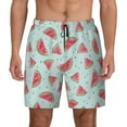 thumbnail image 1 of Kdxio Watermelon Print Men's Swim Trunks with Compression Liner 7 Inch Inseam Quick Dry Swim Shorts, 1 of 7