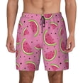 thumbnail image 1 of Kdxio Watermelon Print Men's Swim Trunks with Compression Liner 7 Inch Inseam Quick Dry Swim Shorts, 1 of 7