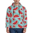 thumbnail image 1 of Kdxio Watermelon Print Mens Casual Hooded Collar Drawstring Hoodies Pullover Sweatshirts Casual Long Sleeve Shirts-3X-Large, 1 of 7