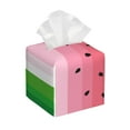thumbnail image 1 of Kdxio Watermelon Print Tissue Box Cover,Square Decorative PU Leather Facial Paper Case Organizer Holder Dispenser for Bathroom,Night Stands,Desk,Car 5.2''X5.2''X5.2'', 1 of 6