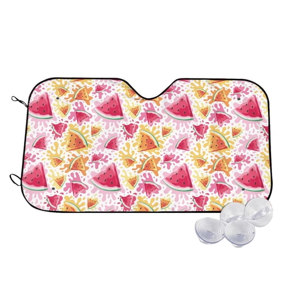 Kdxio Watermelon Print Windshield Sun Shade,UV Rays and Sun Heat Protection,Sunshade for Car Windshield,Car Shade Front Windshield - Medium