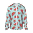thumbnail image 1 of Kdxio Watermelon Print Women Men Sun Protection UPF 50+ Jackets Zip Up Long Sleeve Hoodie Hiking Lightweight with Pockets, 1 of 8