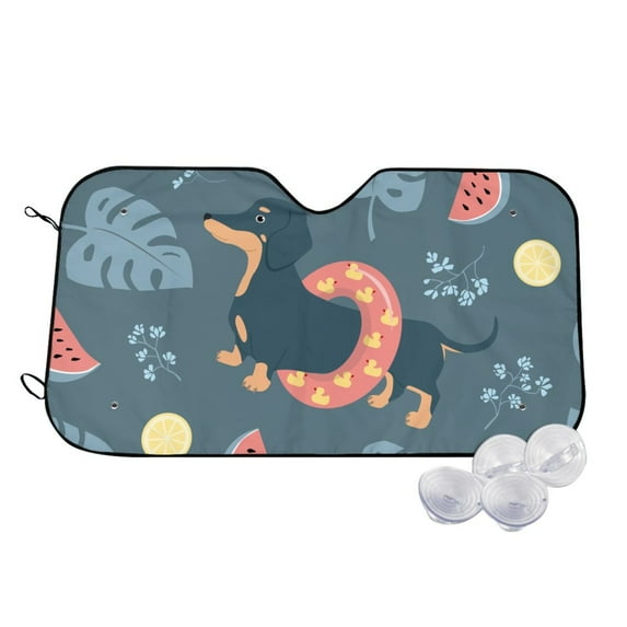 Kdxio Watermelons Dachshunds Print Windshield Sun Shade,UV Rays and Sun Heat Protection,Sunshade for Car Windshield,Car Shade Front Windshield -