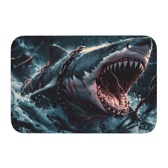 Kdxio Wave Chain Shark,16" x 24", Non-Slip Front Door Mats,Outdoor Welcome Mat Washable