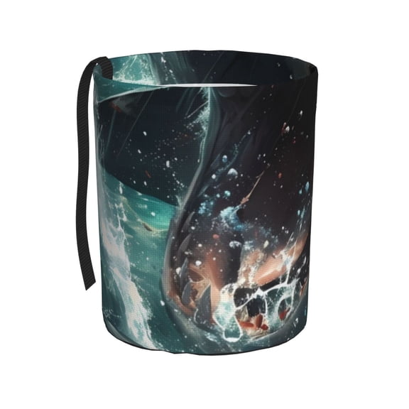 Kdxio Wave Ocean Animal Shark Car Trash Can Garbage Car Accessories Trash Can Car Waste Bin for for Driver and Passenger Any Vehicle