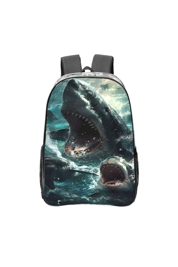 Wave Ocean Animal Shark Clear Backpack, Transparent Bookbag for School for Women Men, Capacity Clear Bag for College, Travel