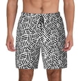 thumbnail image 1 of Kdxio Weave Geometric Print Men's Swim Trunks with Compression Liner 7 Inch Inseam Quick Dry Swim Shorts, 1 of 7