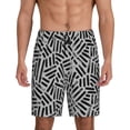 thumbnail image 1 of Kdxio Weave Geometric Print Mens Sleep Shorts Bottoms Soft Comfy Pajama Wear Pants with Drawstring Pockets, 1 of 7