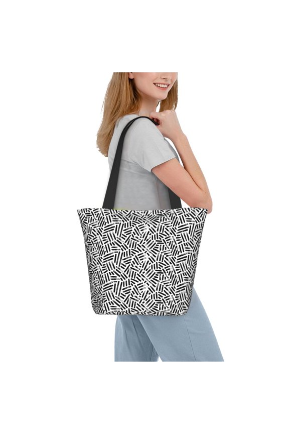 Weave Geometric Women Reusable Grocery Bags Foldable Ripstop,Reusable Shopping Bags for Shopping,Gym,Gift