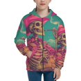 thumbnail image 1 of Kdxio Western Desert Skull Cowboy (2) Pattern Kids Boys Girls Zip Up Hoodie 3D Printed Hooded Sweatshirt Hoody Coat with Pocket 7-12 Y-Small, 1 of 6