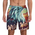thumbnail image 1 of Kdxio Western Style Bald Eagle Print Men's Swim Trunks with Compression Liner 7 Inch Inseam Quick Dry Swim Shorts, 1 of 5