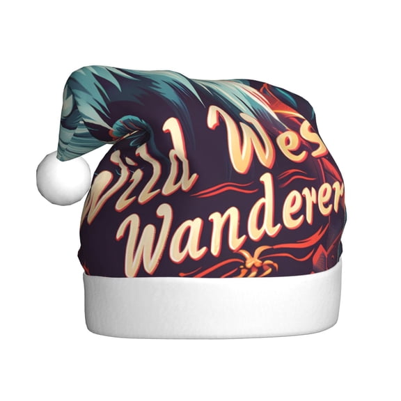 Kdxio Western Style Bald Eagle for Christmas Hat Santa Hats for Adults Unisex Red Velvet Extra Thicken Xmas Hat for New Year Festive Holiday Party